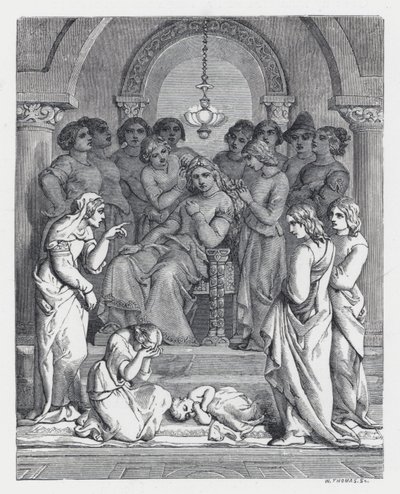 Illustrazione per la poesia di Tennyson, La Principessa da Daniel (after) Maclise