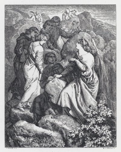 Illustrazione per la poesia di Tennyson, La Principessa da Daniel (after) Maclise