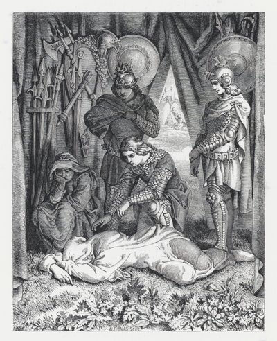 Illustrazione per la poesia di Tennyson, La Principessa da Daniel (after) Maclise