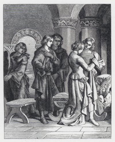 Illustrazione per la poesia di Tennyson, La Principessa da Daniel (after) Maclise