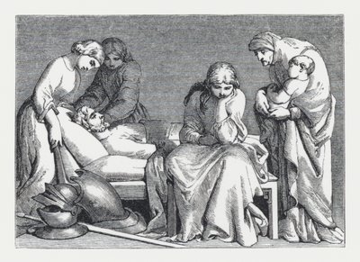 Illustrazione per il poema La Principessa di Tennyson (incisione) da Daniel (after) Maclise