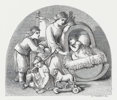 Illustrazione per il poema La Principessa di Tennyson (incisione) da Daniel (after) Maclise