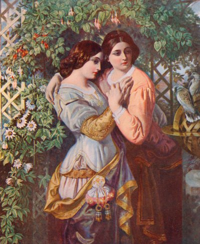 Shakespeare: Celia e Rosalind, Come vi piace, Atto I, Scena 3 da Daniel (after) Maclise