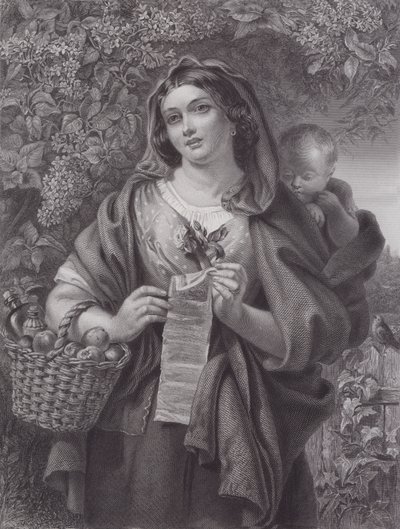Il Cantastorie (incisione) da Daniel (after) Maclise