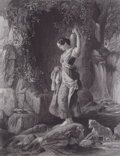 La Ninfa della Cascata (incisione) da Daniel (after) Maclise