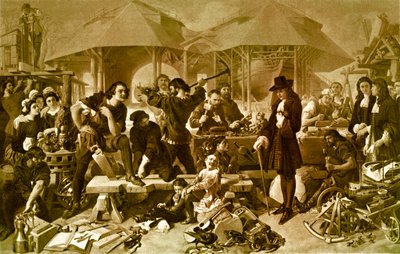 Pietro il Grande al cantiere navale di Deptford da Daniel 1806 70 Maclise