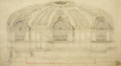 Orchestra Hall, Chicago, Illinois, Sezione da Daniel Burnham