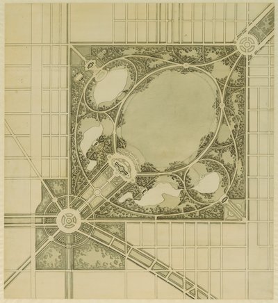 Piano di Chicago, Tavola 62, Piano di un parco proposto, 1909 da Daniel Burnham