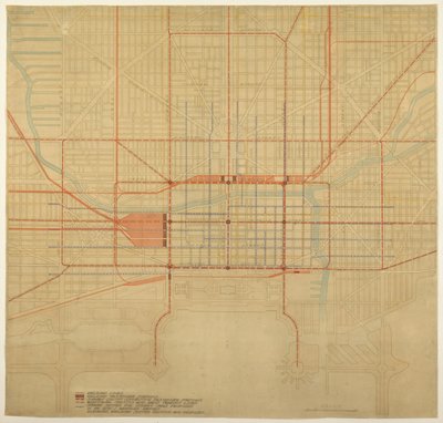 Tavola 80 dal Piano di Chicago, 1909: Chicago. Diagramma del Centro Città, Mostrando il Proposto... da Daniel Burnham