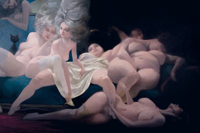 La giovane sposa e le sue amiche (dettaglio), da Barbablù di Charles Perrault da Daniel Cacouault