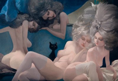 La giovane sposa e le sue amiche (dettaglio), da Barbablù di Charles Perrault da Daniel Cacouault