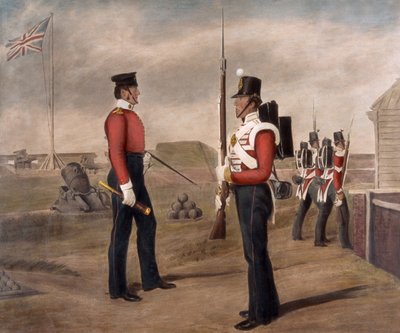 Maggiore Thomas Egerton e una sentinella, 77º Reggimento (The East Middlesex), Portsmouth da Daniel Cunliffe