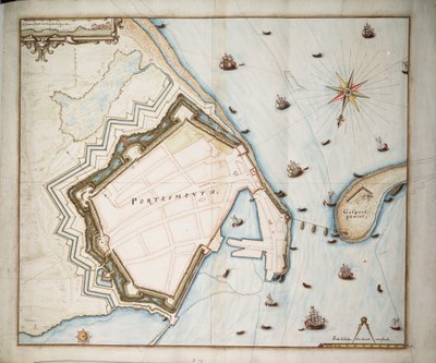 Carta di Portsmouth, c.1668 da Daniel Favreau de la Fabvolliere