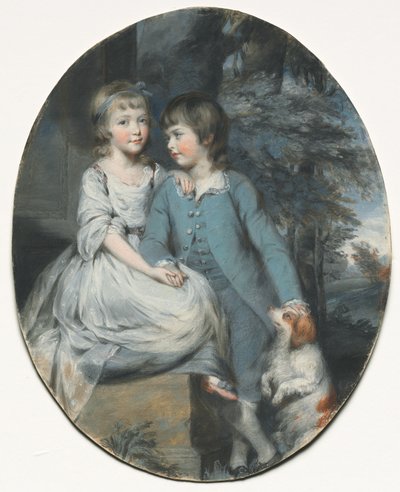 Cropley Ashley-Cooper, poi 6º conte di Shaftesbury, con sua sorella, c. 1776 da Daniel Gardner