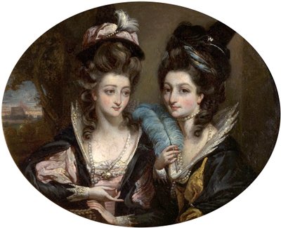 Signora Gwynne e Signora Bunbury come Le Allegre Comari di Windsor da Daniel Gardner