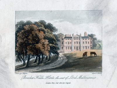 Brocket Hall, Herts, la residenza di Lord Melbourne, 1817 da Daniel Havell