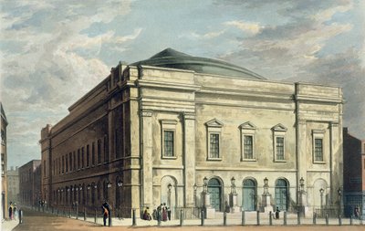 Teatro Reale, Drury Lane, a Londra, progettato da Benjamin Wyatt nel 1812, 1826 da Daniel Havell