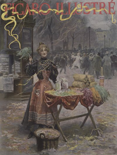 Comprami dei coriandoli! Copertina di Le Figaro Illustré, febbraio 1897 da Daniel Hernandez