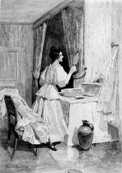 Eugénie Grandet nel suo gabinetto di toilette - in "Eugénie Grandet", ill. di Daniel Hernandez da Daniel Hernandez