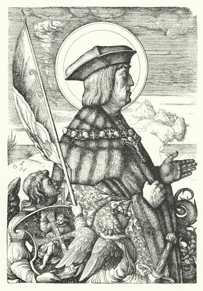 Massimiliano I, Sacro Romano Imperatore, come San Giorgio da Daniel Hopfer