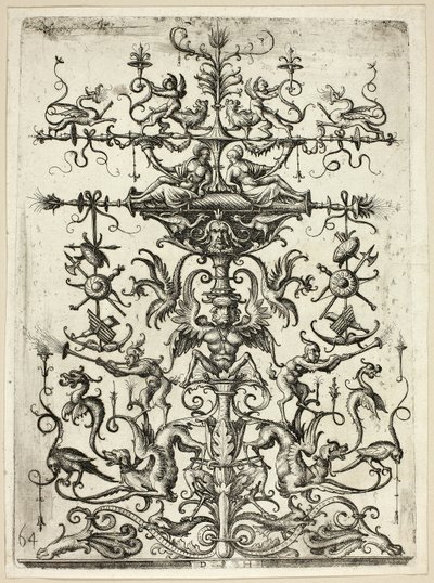 Ornamento con arabeschi, 1526/30, stampato 1684 da Daniel Hopfer