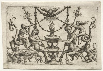 Ornamento con sirena e tritone da Daniel Hopfer