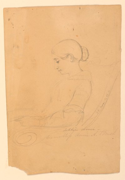 Disegno, Annie A Brush, seduta, 22 settembre 1841 da Daniel Huntington