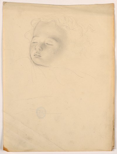 Disegno, bambino che dorme, 1840-45 da Daniel Huntington