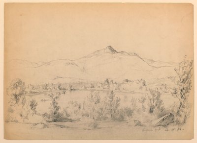 Disegno, stagno e montagna di Chocorua, New Hampshire, 28 settembre 1854 da Daniel Huntington