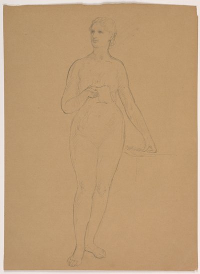 Disegno, nudo femminile in piedi, 1850-60 da Daniel Huntington