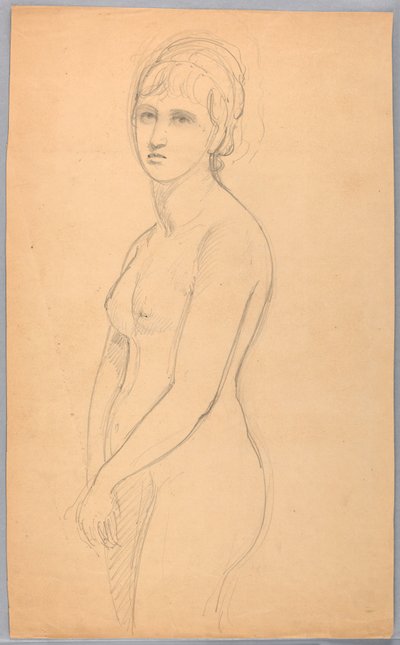 Disegno, Nudo femminile in piedi, 1860-70 da Daniel Huntington