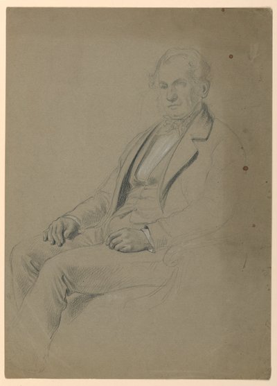 Disegno, uomo seduto, 1860 da Daniel Huntington