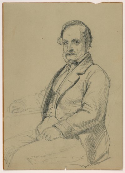 Disegno, Uomo seduto, 1860 ca. da Daniel Huntington