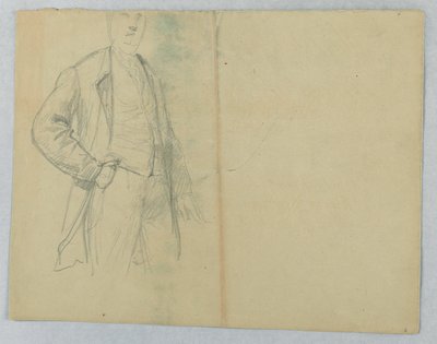 Disegno, il signor Samuel Ward Sr., in piedi con la mano in tasca, 1880 da Daniel Huntington