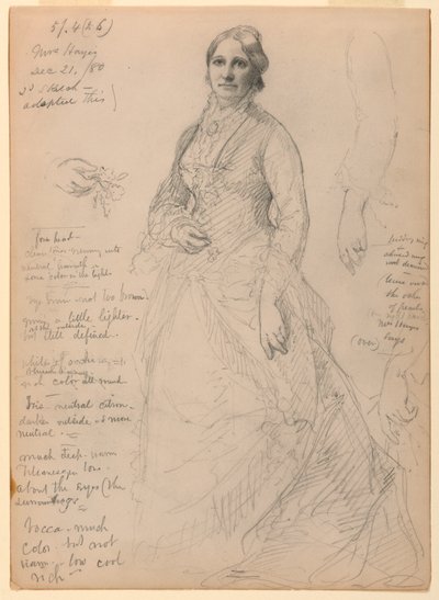 Disegno, signora Rutherford B. Hayes, 21 dicembre 1880 da Daniel Huntington