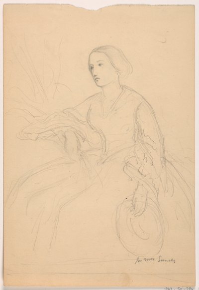 Disegno, Signora Sheppard Gandy seduta; verso: Signora Sheppard Gandy seduta, 1859 da Daniel Huntington