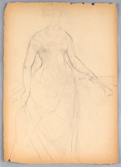 Disegno, schizzo per un ritratto di Bella Worsham, 1878 da Daniel Huntington