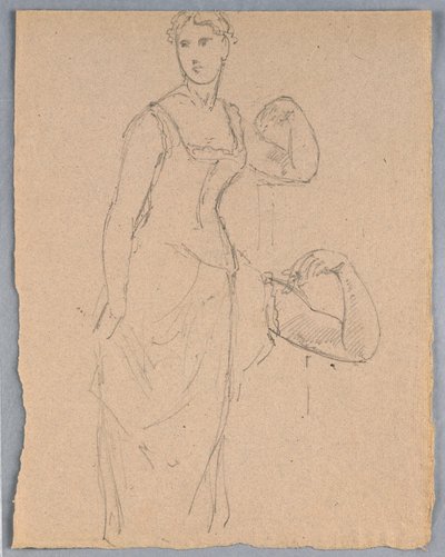 Disegno, schizzo per un ritratto di Bella Worsham, 1878 da Daniel Huntington