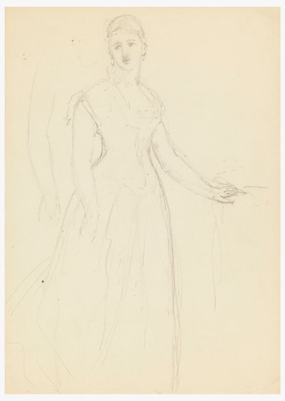 Disegno, schizzo per un ritratto di Bella Worsham, 1878 da Daniel Huntington
