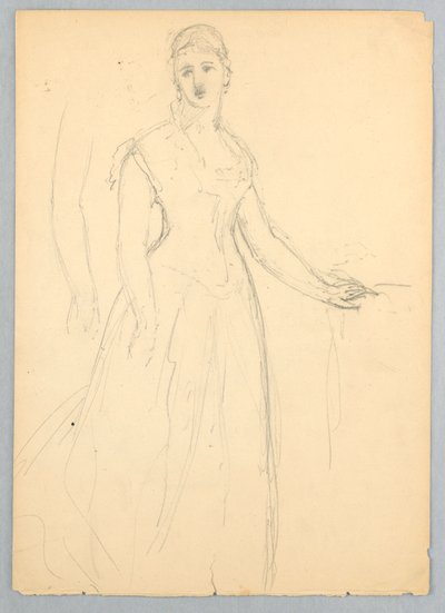 Disegno, schizzo per un ritratto di Bella Worsham, 1878 da Daniel Huntington
