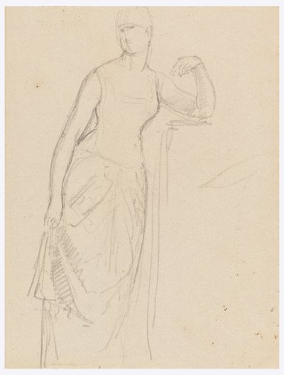 Disegno, schizzo per un ritratto della signora Bella Worsham, 1878 da Daniel Huntington