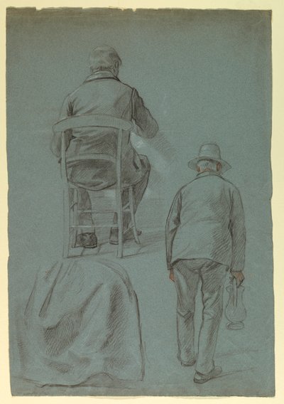 Disegno, drappeggio della gonna per la signora Sheppard Gandy, 1859 da Daniel Huntington