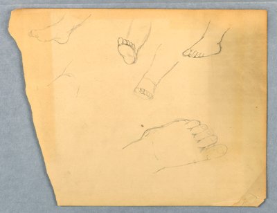 Disegno, Studi del piede sinistro di un bambino, 1845-55 da Daniel Huntington