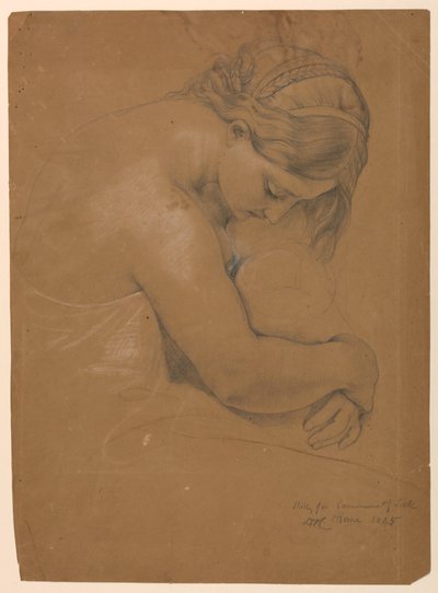 Disegno, studio per la "Comunione degli infermi", 1845 da Daniel Huntington