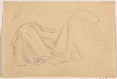 Disegno, studio per "Giustizia e pace", panneggio, 1878-86 da Daniel Huntington