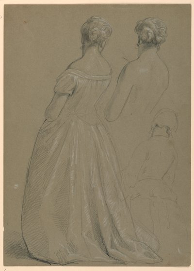 Disegno, studio per il "Ricevimento di Martha Washington", 1860 da Daniel Huntington