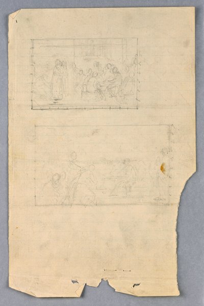 Disegno, studio per "Gruppo scientifico", 1858 da Daniel Huntington