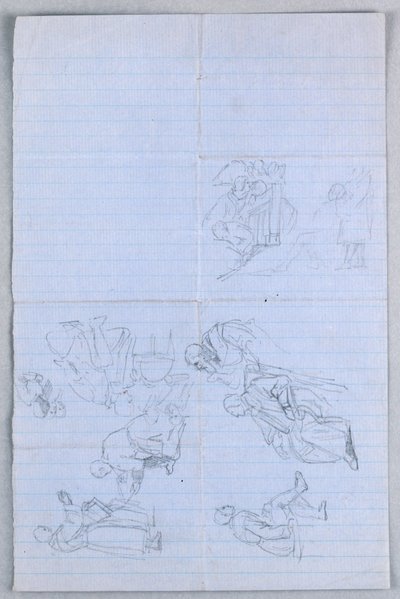 Disegno, studio per "Gruppo scientifico", 1858 da Daniel Huntington