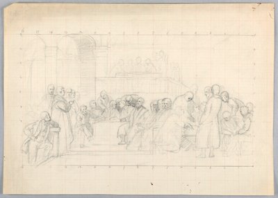 Disegno, studio per "Gruppo scientifico", 1858 da Daniel Huntington