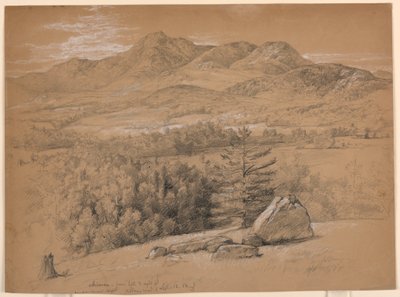 Disegno, veduta del Monte Chocorua, dalla collina a destra di Albany Road, 12 settembre 1854 da Daniel Huntington